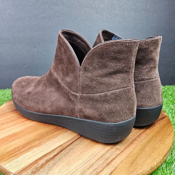 FitFlop Womens Supermod Bootie Suede Leather Ankle Boot Shoes Chocolate Size 10 - Picture 4 of 11